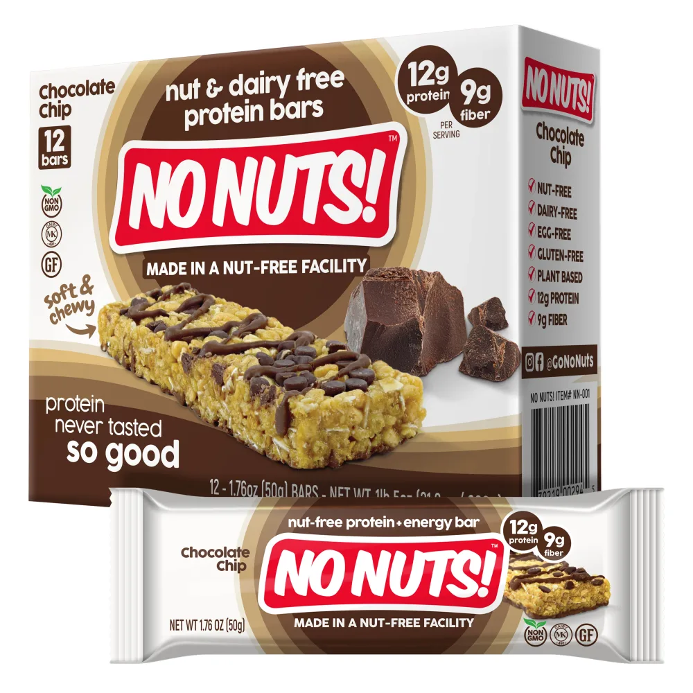 No Nuts! Chocolate Chip Protein Bars box, front